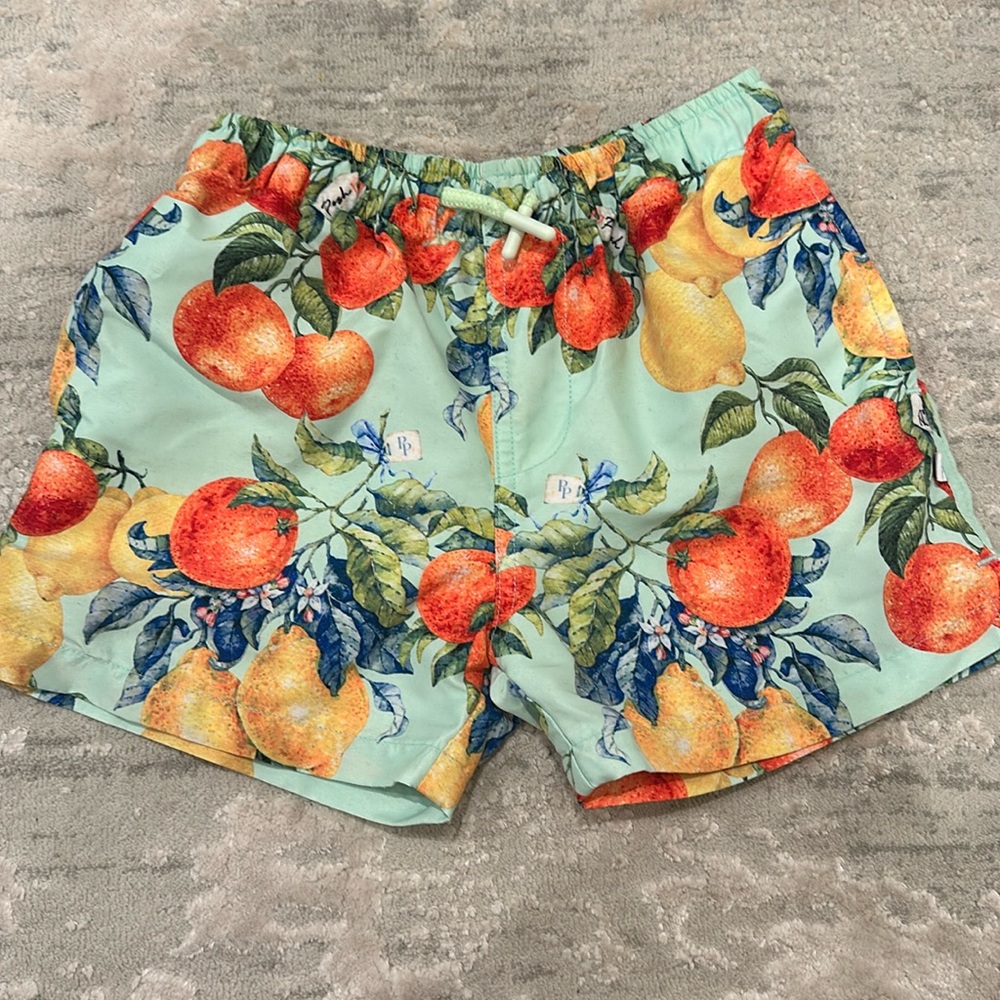 Posh Peanut Lemon Swim Trunks size 4